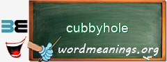 WordMeaning blackboard for cubbyhole